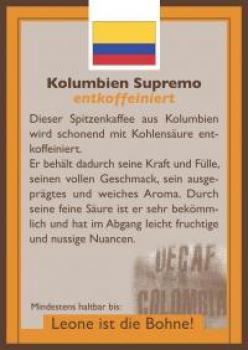 Leone Caff&eacute; Kolumbien Coffeinfrei Supremo
